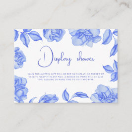 Tarjeta De Recepción Exhibición de ducha nupcial azul floral