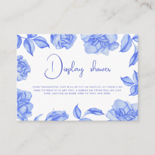 Tarjeta De Recepción Exhibición de ducha nupcial azul floral