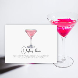 Tarjeta De Recepción Exhibición de ducha nupcial cóctel rosa
