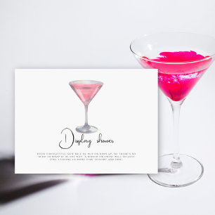 Tarjeta De Recepción Exhibición de ducha nupcial cóctel rosa