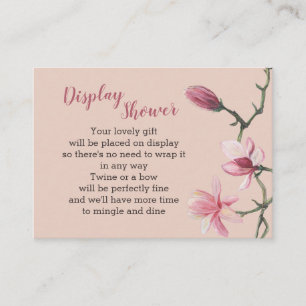 Tarjeta De Recepción Exhibición de flores de magnolia rosadas para duch