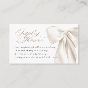 Tarjeta De Recepción Exhibición de lazo blanco para baby shower
