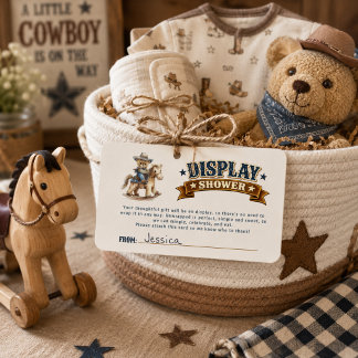 Tarjeta De Recepción Exhibición de oso de peluche vaquero para baby sho