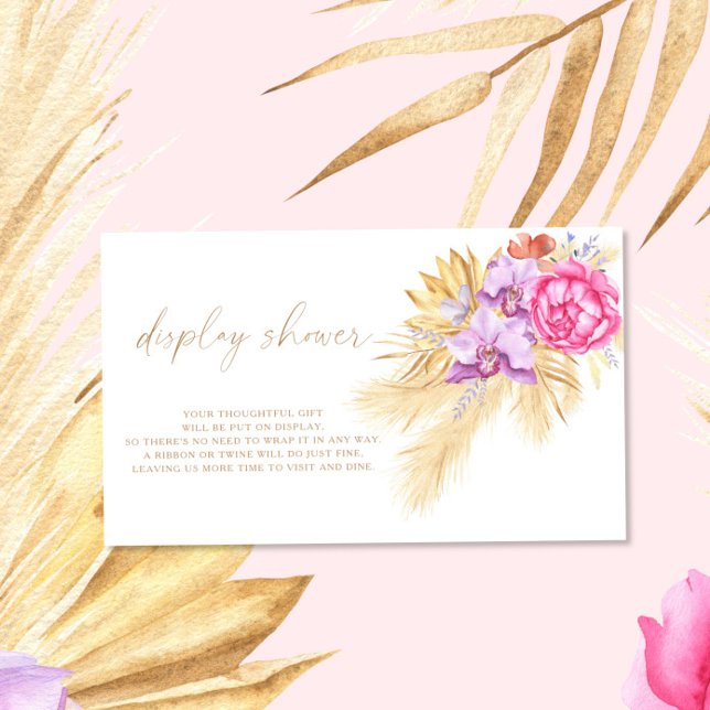 Tarjeta De Recepción Exhibición de pampas boho floral para ducha (Subido por el creador)