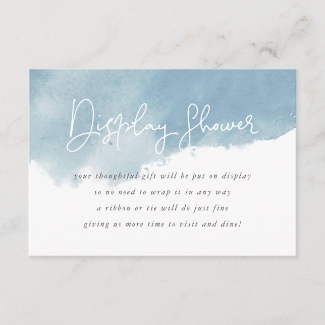 Tarjeta De Recepción Exhibición de regadera de acuarela azul cielo sin  (Anverso)