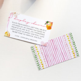 Tarjeta De Recepción Exhibición de regalos para niñas con limón y lazos