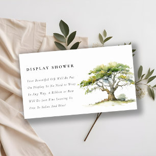 Tarjeta De Recepción Exhibición de roble verde chic para ducha de bebé