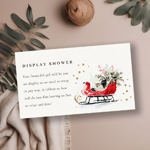 Tarjeta De Recepción Exhibición de trineo de invierno rojo para baby sh