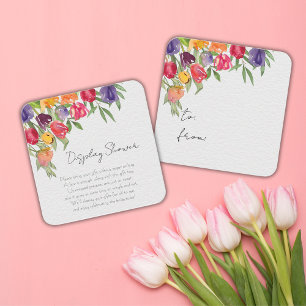 Tarjeta De Recepción Exhibición de Tulipanes Brillantes y Verdor para D
