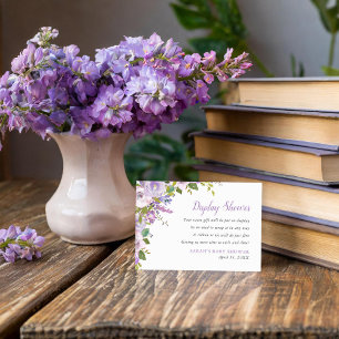 Tarjeta De Recepción Exhibición Floral de Lilas Ducha Sin Solicitud de 