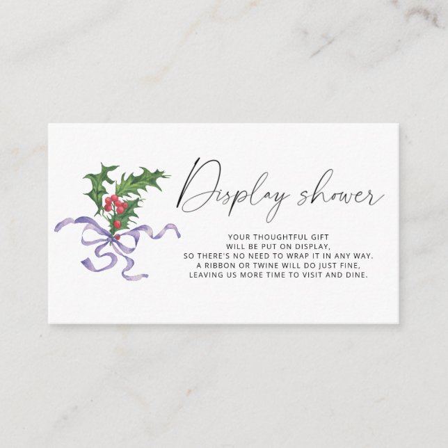 Tarjeta De Recepción Exhibidor de ducha de rama de invierno (Anverso)