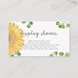 Tarjeta De Recepción Exhibidor de girasoles en acuarela para ducha