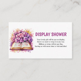 Tarjeta De Recepción Exhibidor de Libros con Tema de Hortensias para Du