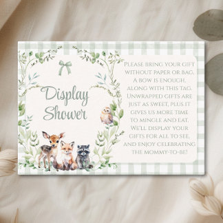 Tarjeta De Recepción Exhibir ducha animales del bosque Baby Shower
