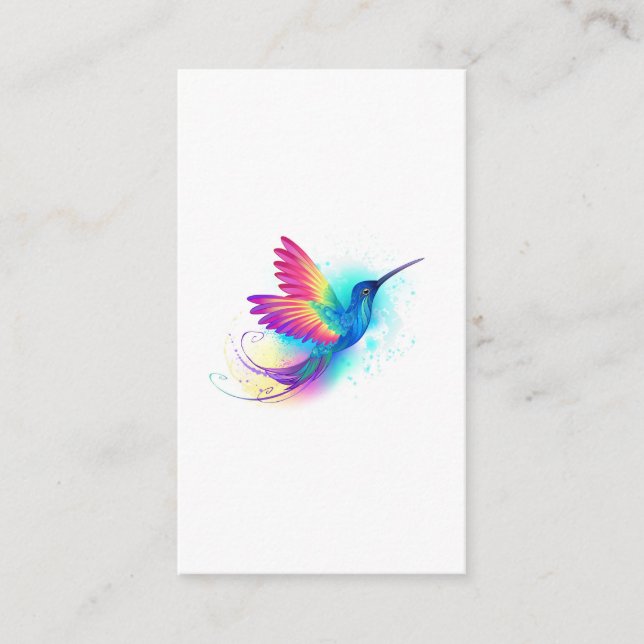 Tarjeta De Recepción Exotic Rainbow Hummingbird (Anverso)