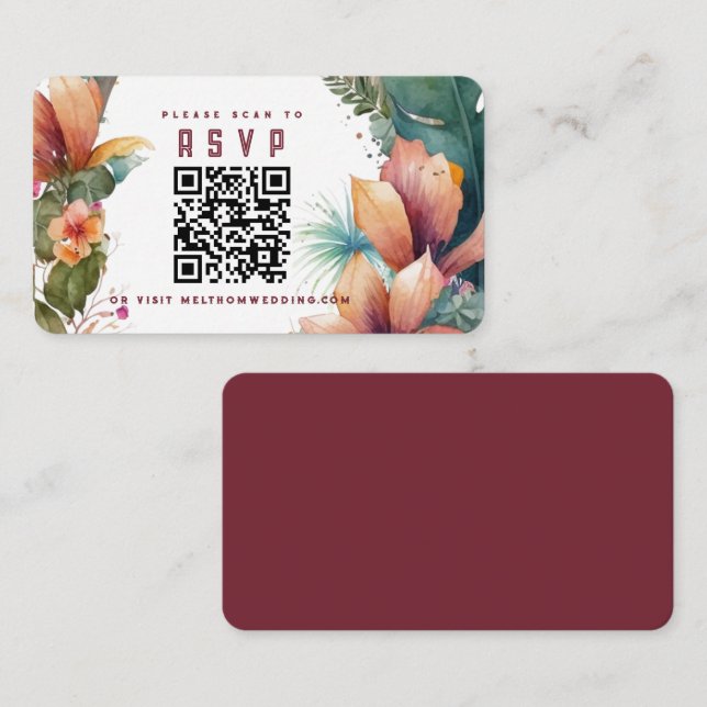 Tarjeta De Recepción Exploración de las flores exóticas al gabinete de  (Anverso / Reverso)