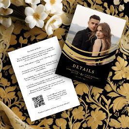 Tarjeta De Recepción Exquisite Modern Golden Abstract Geometric Shape