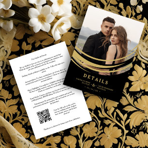 Tarjeta De Recepción Exquisite Modern Golden Abstract Geometric Shape