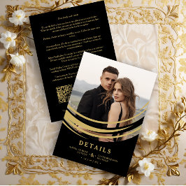 Tarjeta De Recepción Exquisite Stylish Golden Abstract Geometric Shape