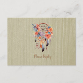 Tarjeta De Recepción Exquisito Boho Dream Catcher Wedding RSVP