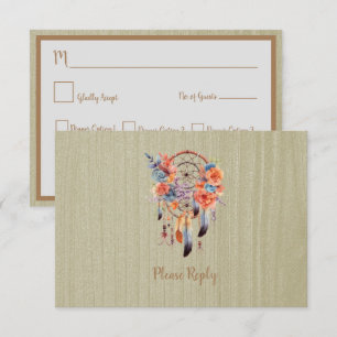 Tarjeta De Recepción Exquisito Boho Dream Catcher Wedding RSVP