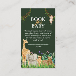 Tarjeta De Recepción extravagante libro de Baby Shower Safari Jungle pa
