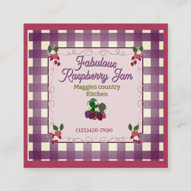 Tarjeta De Recepción fabulosa mermelada de frambuesa LABEL (Anverso)