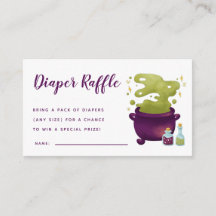 Fabuloso Cauldron Baby Shower Diaper Ticket