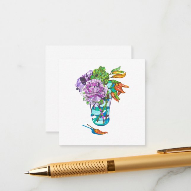 Tarjeta De Recepción Fabulous Fall Vegetal Bouquet (Anverso/Reverso In Situ)