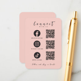 Tarjeta De Recepción Facebook Instagram Tiktok QR Code Rubor Pink