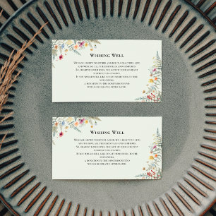 Tarjeta De Recepción Fácil Boda verde de flores silvestres
