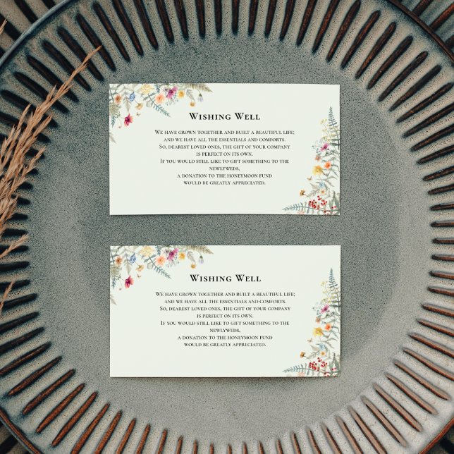 Tarjeta De Recepción Fácil Boda verde de flores silvestres (Subido por el creador)
