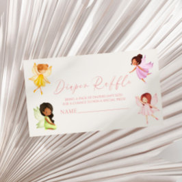 Tarjeta De Recepción Fairy Baby Shower Diaper Raffle encantado