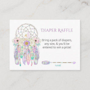 Tarjeta De Recepción Fairy Dream Catcher Arrow Feathers Diaper Raffle