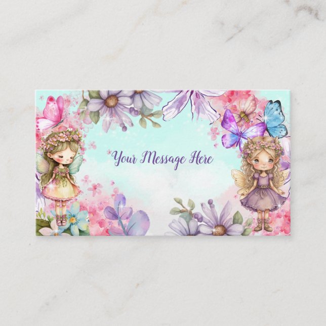 Tarjeta De Recepción Fairy Fiesta Garden Fairy Birday Enclosure Card (Anverso)