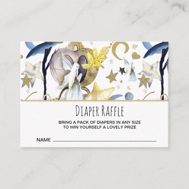 Tarjeta De Recepción *~* Fairy Tale Stars Baby Shower Diaper Raffle (Anverso)