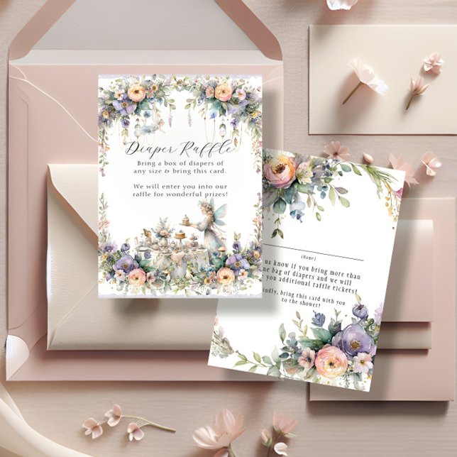 Tarjeta De Recepción Fairy Tea Fiesta Floral Garden Chica Baby Shower (Subido por el creador)