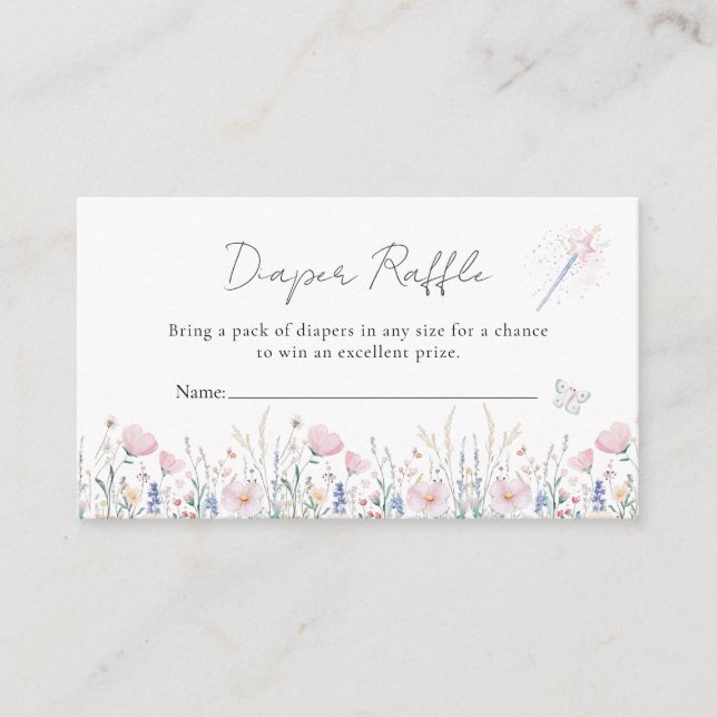 Tarjeta De Recepción Fairy Wildflower Encantado Whimsical Baby Shower (Anverso)