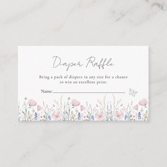 Tarjeta De Recepción Fairy Wildflower Encantado Whimsical Baby Shower (Anverso)