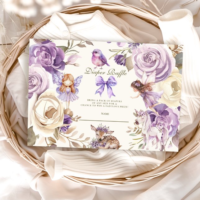 Tarjeta De Recepción Fairy Woodland Chica Baby Shower Diapper Raffle (Subido por el creador)