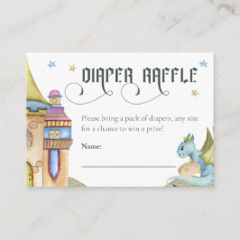 Tarjeta De Recepción Fairytale Dragon Diaper Raffle Baby Shower