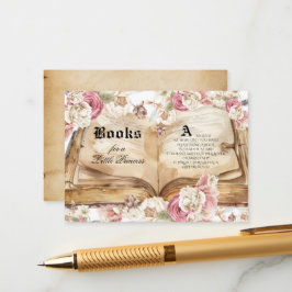 Tarjeta De Recepción Fairytale Pink Rose Floral Royal Baby Shower