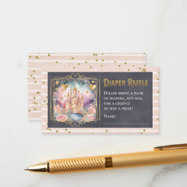 Tarjeta De Recepción Fairytale Princess Baby Shower Diaper Raffle