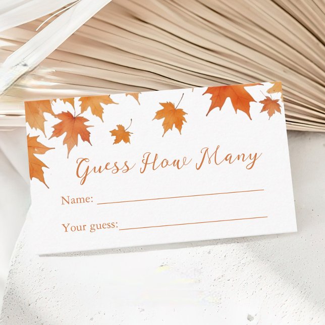 Tarjeta De Recepción Fall Baby Shower Adivina cuántas partidas (Subido por el creador)