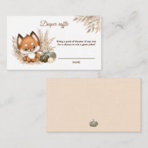 Fall Baby Shower Diaper Raffle Card