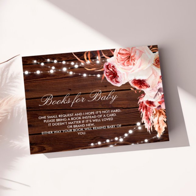 Tarjeta De Recepción Fall Bohemian Rustic Wood Book for Baby Card (Subido por el creador)