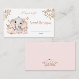 Tarjeta De Recepción Fall Chica Elephant Baby Shower Diaper Raffle Card