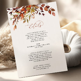 Tarjeta De Recepción FALL Details Boda Enclosure Card Whimsical