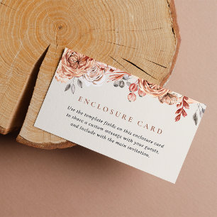 Tarjeta De Recepción Fall Floral Editable Baby Shower Enclosure Card