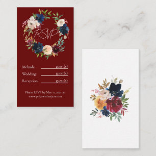 Tarjeta De Recepción Fall Floral Multi Event Details Card